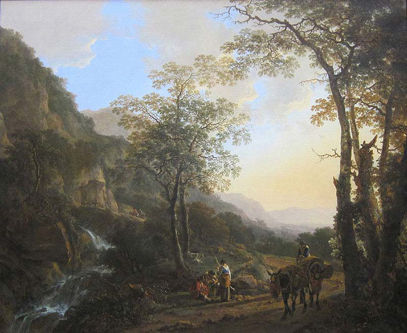An Italianate Landscape with Travelers